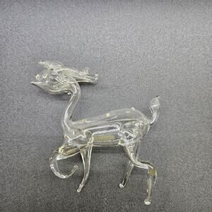 Hand Blown Glass Deer Ornament Figurine Art‎ Sculpture 4" Tall Animal Decor